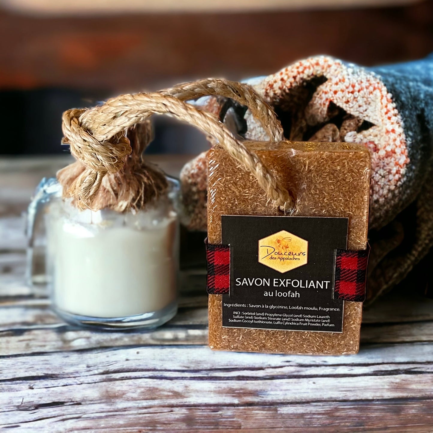 Savon exfoliant au loofah