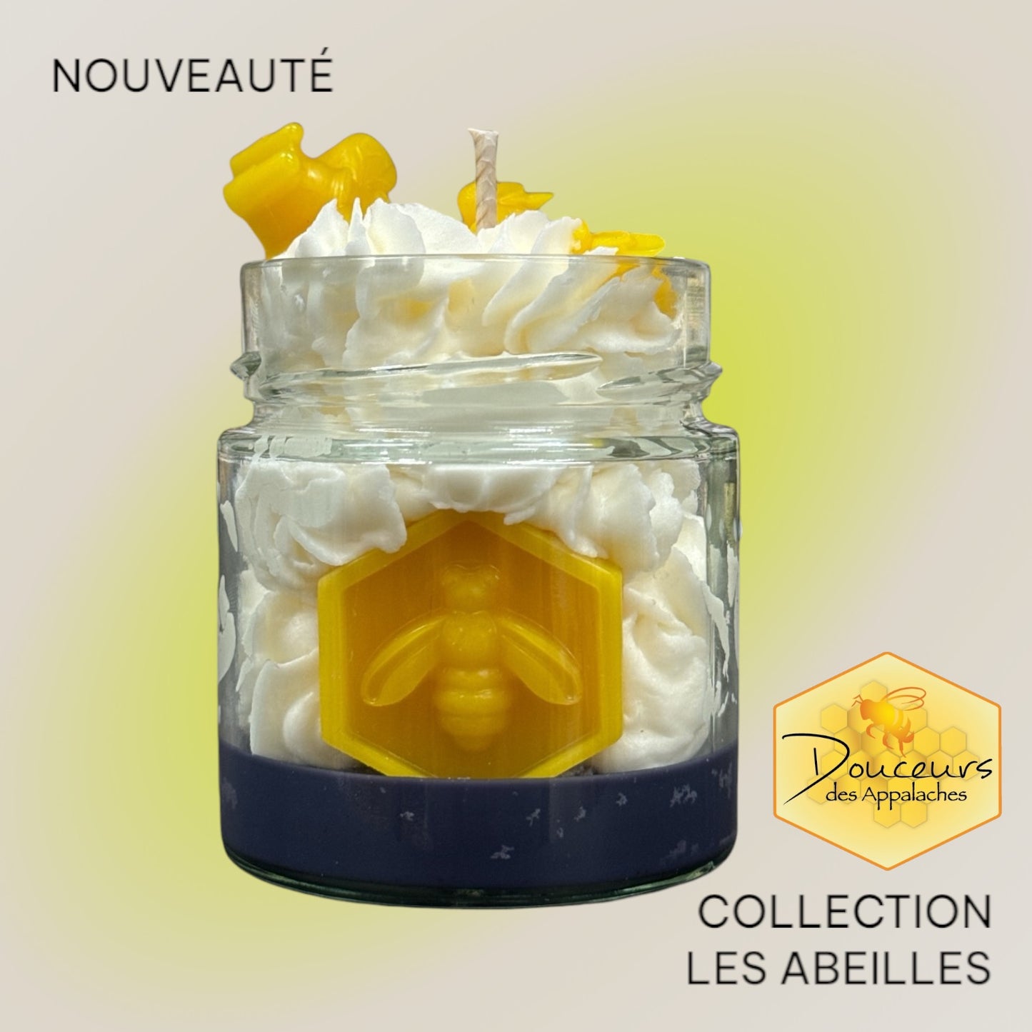 Bougie à la cire de soya et cire d'abeilles