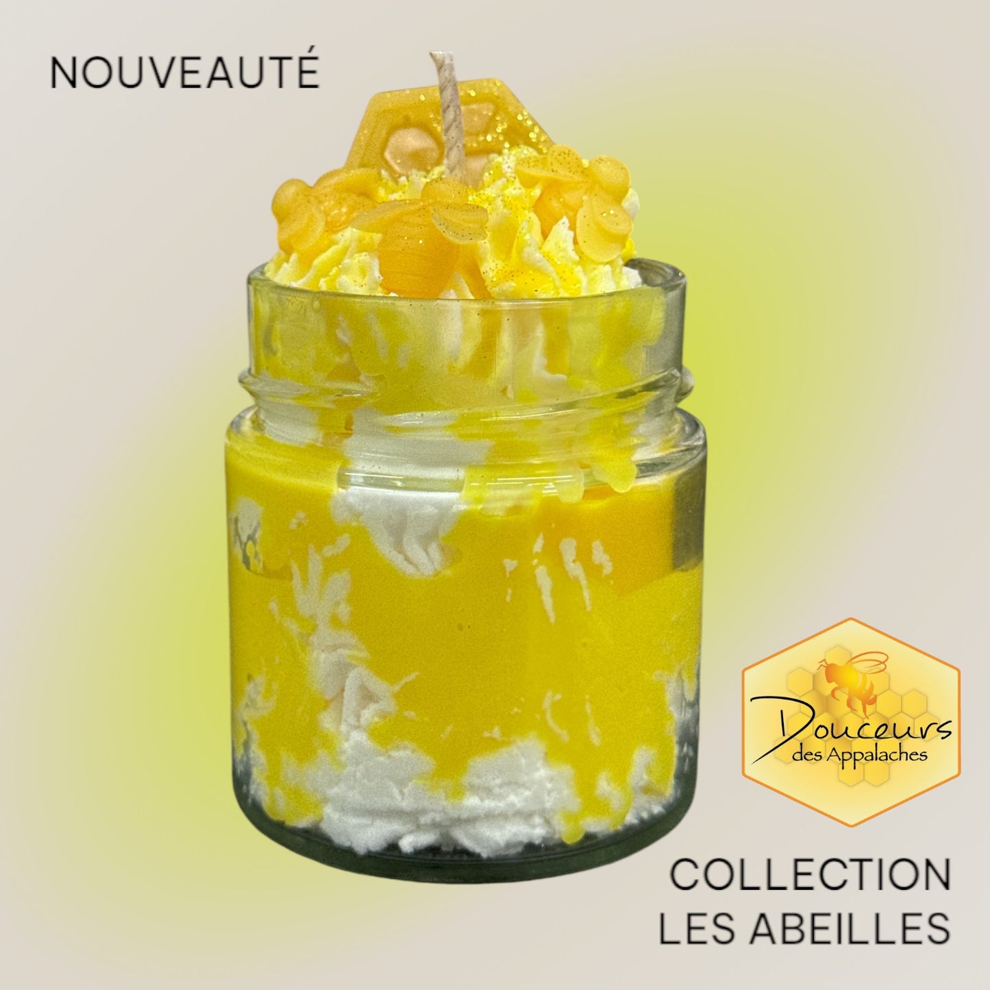 Bougie à la cire de soya et cire d'abeilles