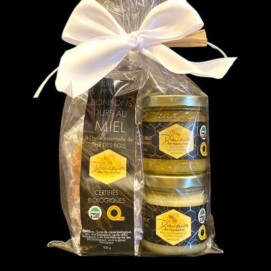 Emballage cadeau - Bonbons et 2 miels 125 g