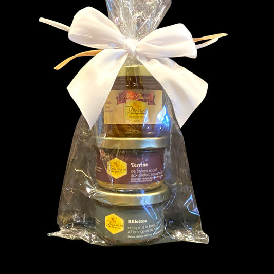 Emballage cadeau - Terrine, rillettes et gelée de miel à la bière