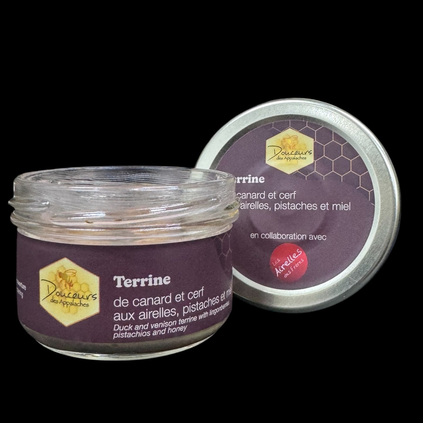 Terrine de canard et cerf aux airelles, pistaches et miel