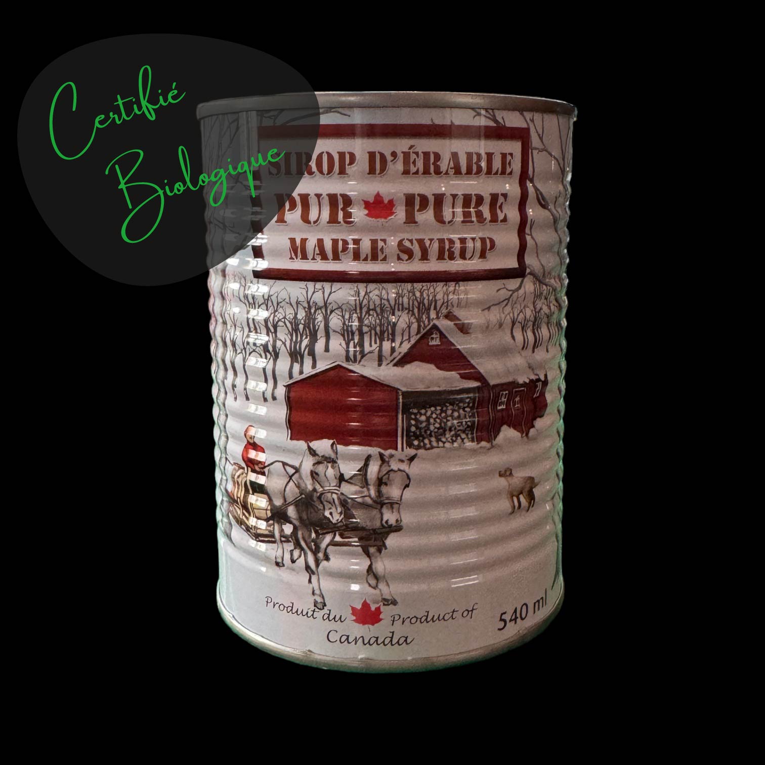 Sirop d'érable pur biologique