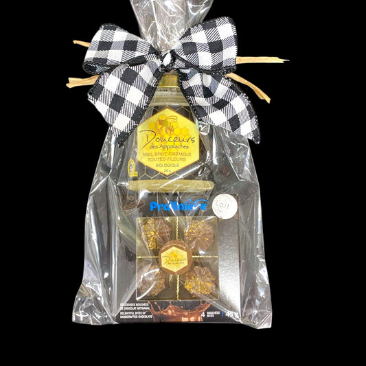 Emballage cadeau - Chocolat au lait au miel et miel crémeux 250 g