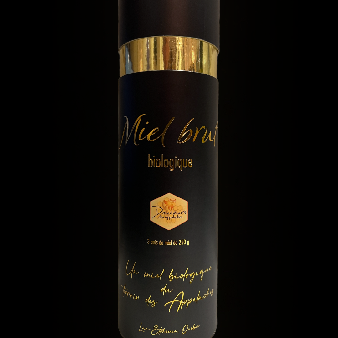 Coffret chic de 3 pots de miel de 250 g