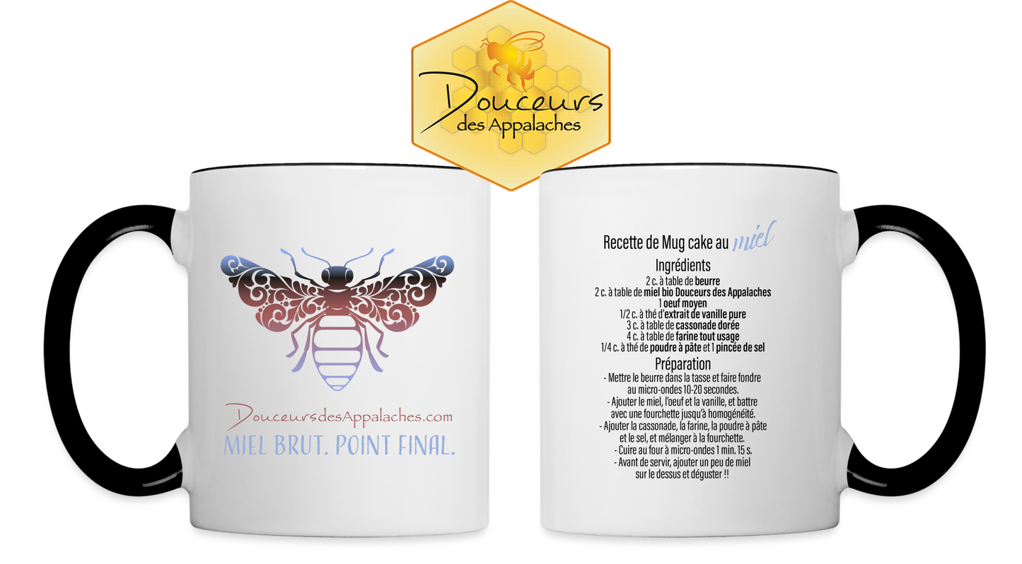 Tasse abeille avec recette Mug cake au miel